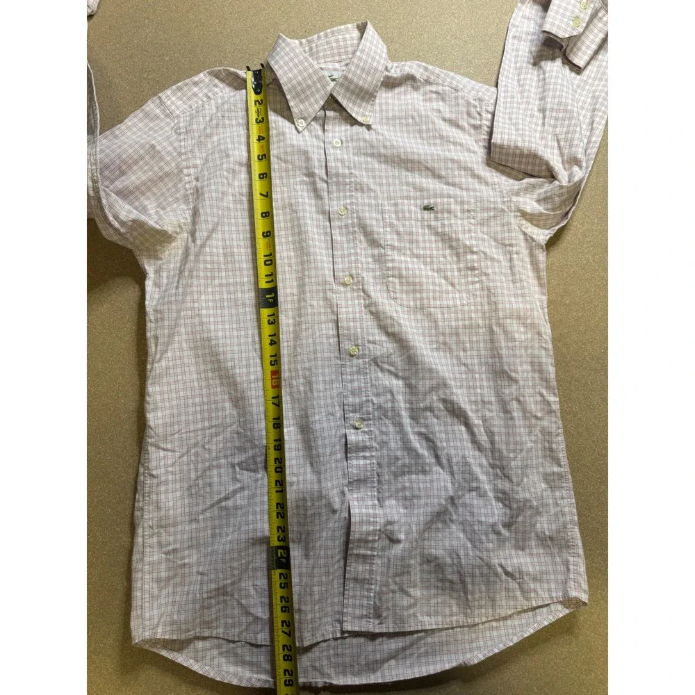 Lacoste Plaid Button Down Shirt Long‎ Sleeve Collared Casual Top Size M